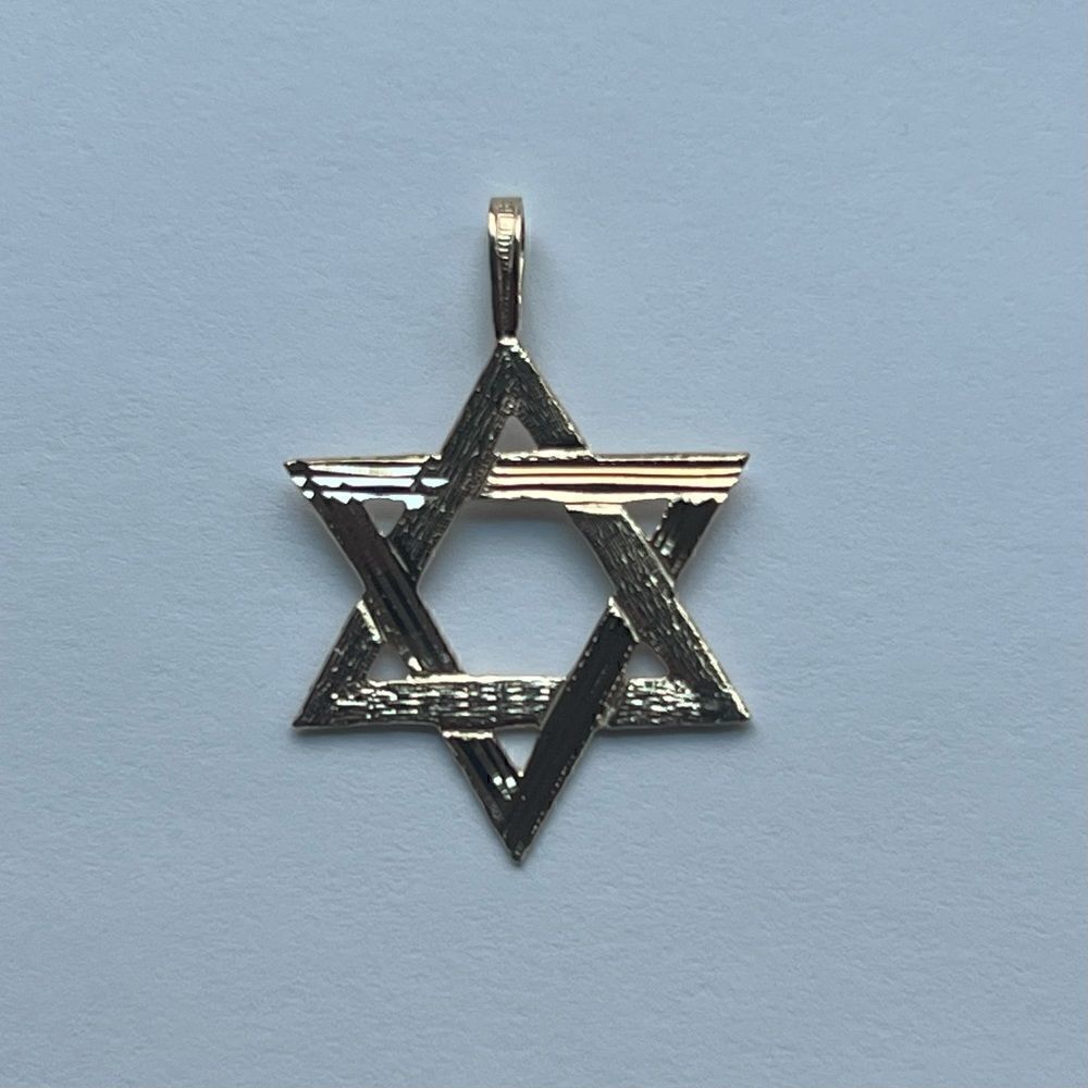 14k Solid Yellow Gold Star of David Pendant | 14K Star of David charm |